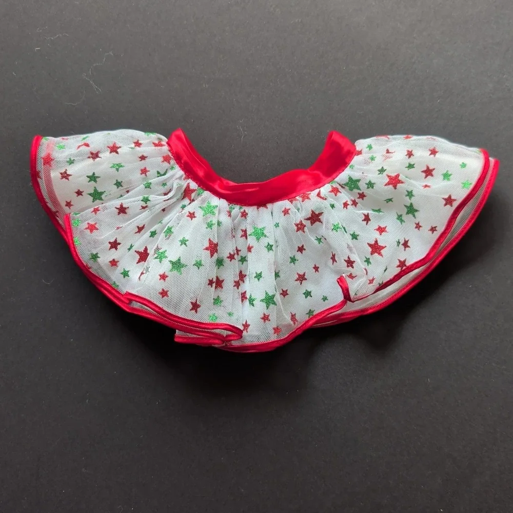 Build A Bear‎ Sweet Christmas Candy Cane Top With Matching Star Tutu Skirt 2012